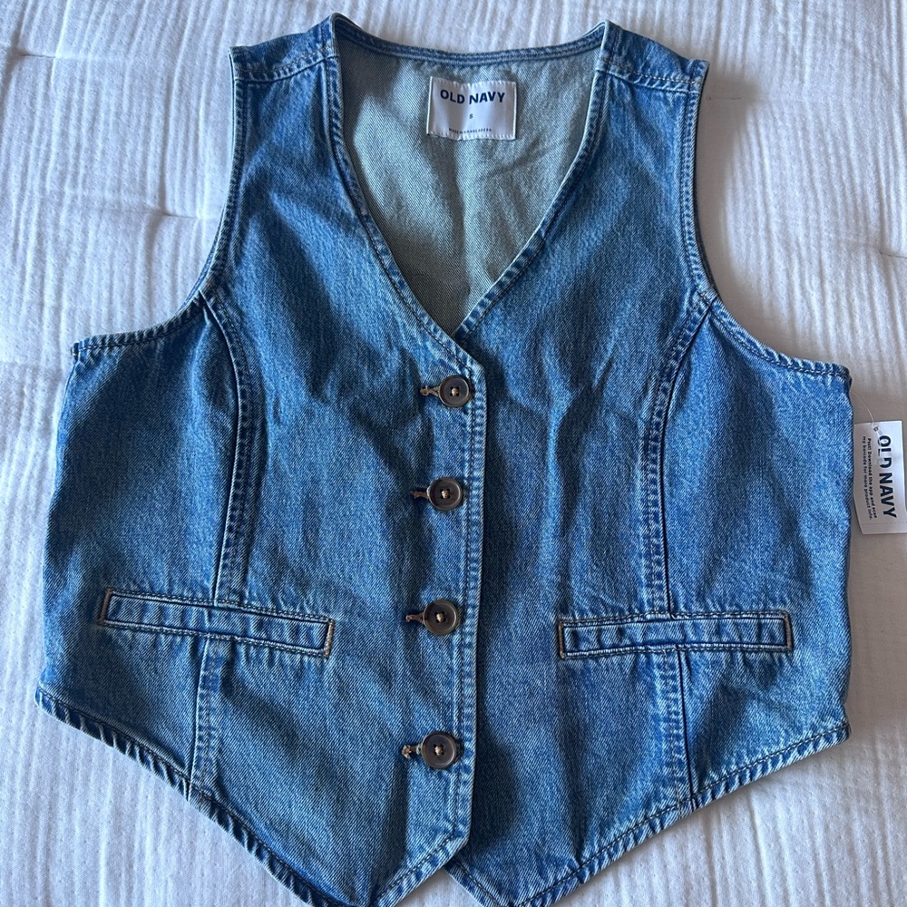 NEW Old Navy Light Blue Denim Vest
